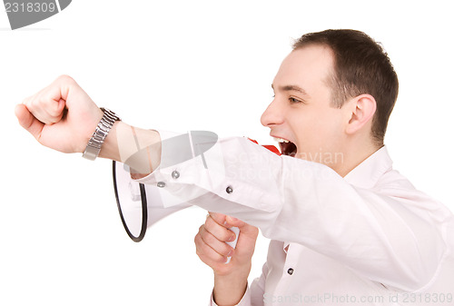 Image of businessman with megaphone