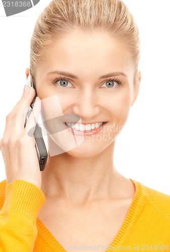 Image of happy woman with cell phone