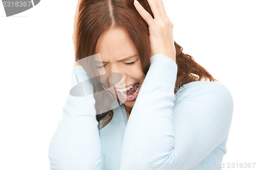 Image of screaming woman