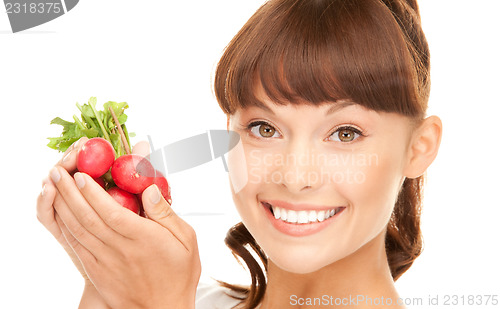 Image of beautiful housewife with radish