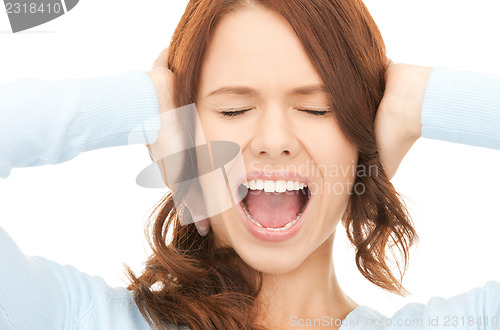 Image of screaming woman