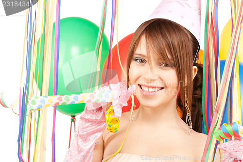 Image of party girl with balloons