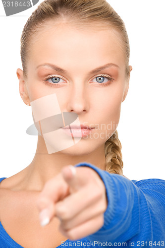 Image of businesswoman pointing her finger