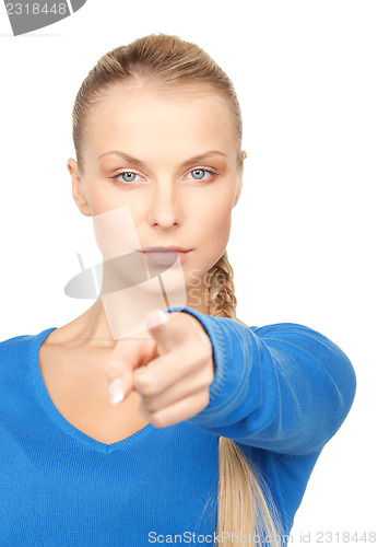 Image of businesswoman pointing her finger