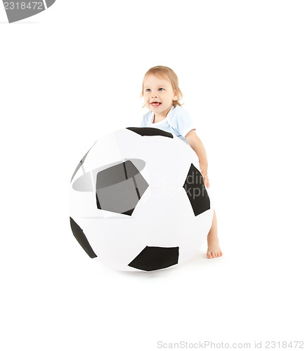 Image of baby boy with soccer ball