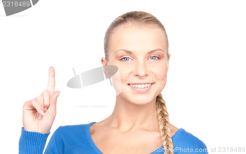 Image of woman with her finger up