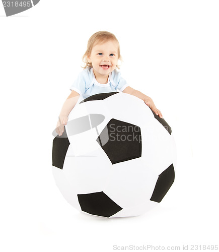 Image of baby boy with soccer ball