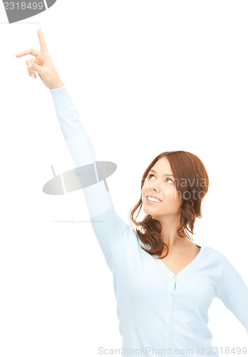 Image of businesswoman pointing her finger