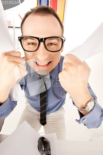 Image of funny picture of businessman in office