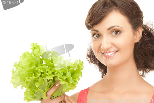 Image of woman with lettuce