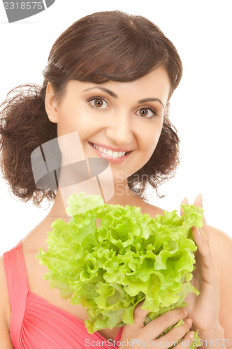 Image of woman with lettuce