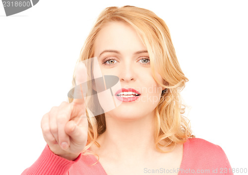 Image of businesswoman pointing her finger