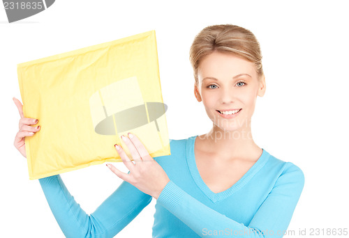 Image of businesswoman with parcel