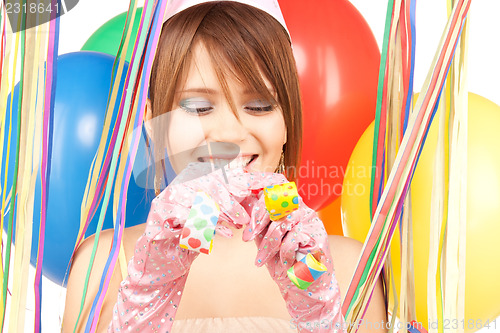 Image of party girl with balloons