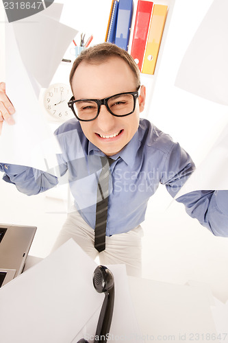 Image of funny picture of businessman in office