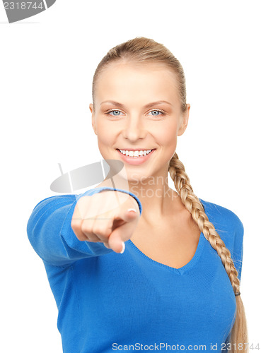 Image of businesswoman pointing her finger