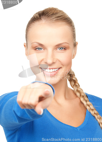 Image of businesswoman pointing her finger