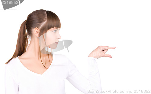 Image of businesswoman pointing her finger