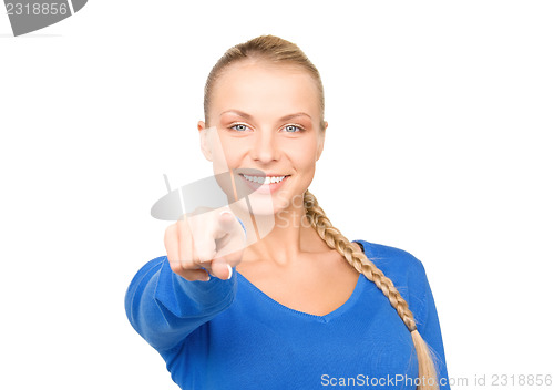 Image of businesswoman pointing her finger