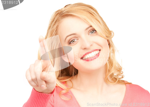 Image of businesswoman pointing her finger