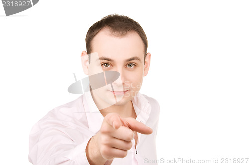 Image of businessman pointing his finger