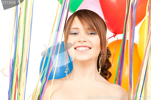 Image of party girl with balloons