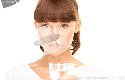 Image of woman with glass of water