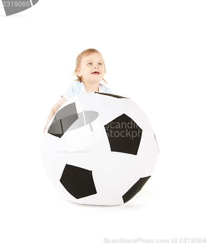 Image of baby boy with soccer ball