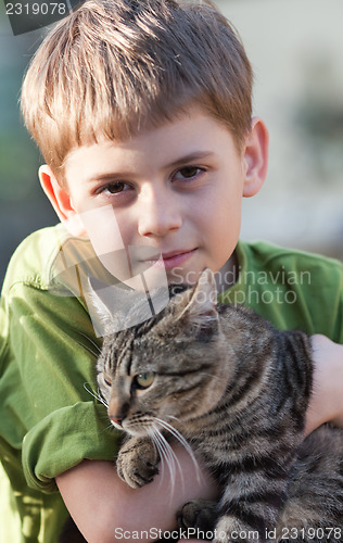 Image of Boy and cat