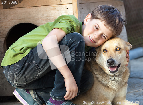 Image of Boy with dog