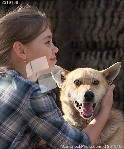 Image of Girl with dog