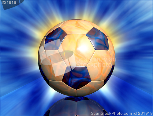 Image of Soccer ball with flames on the surface