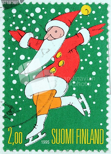 Image of Santa on Skates Stamp