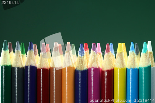Image of School Colored Pencils With Extreme Depth of Field