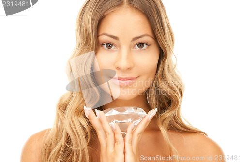 Image of lovely woman with big diamond