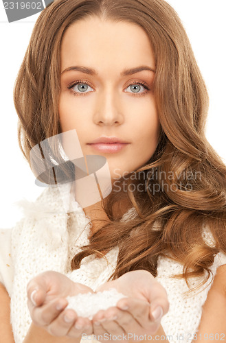 Image of lovely woman with ice crystals