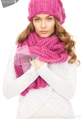 Image of beautiful woman in winter hat