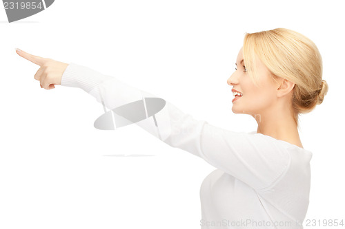 Image of  businesswoman pointing her finger