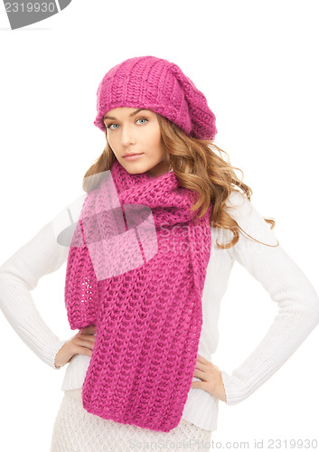 Image of beautiful woman in winter hat