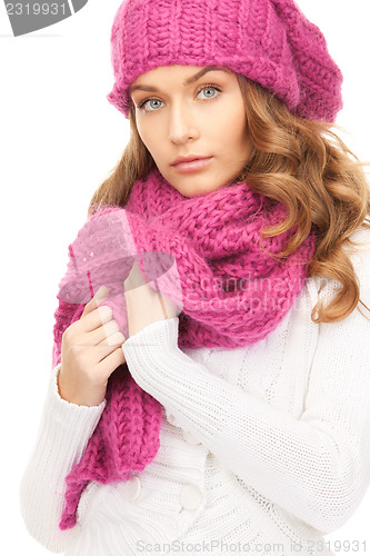 Image of beautiful woman in winter hat