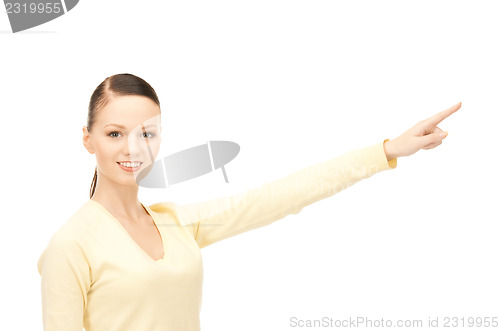 Image of businesswoman pointing her finger