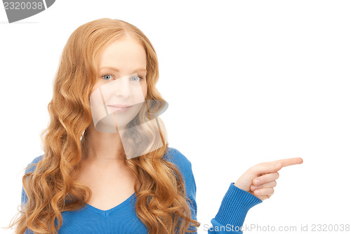 Image of businesswoman pointing her finger