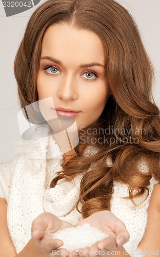 Image of lovely woman with ice crystals