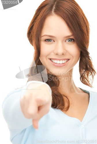 Image of businesswoman pointing her finger