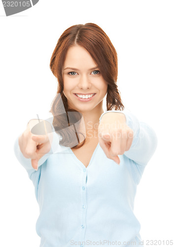 Image of businesswoman pointing her finger