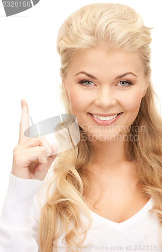 Image of woman with her finger up