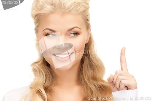 Image of woman with her finger up