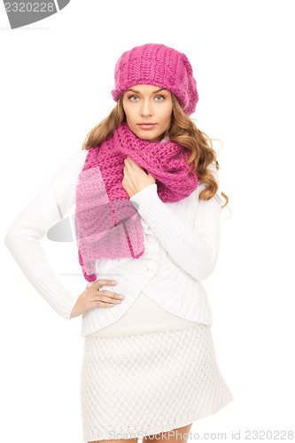 Image of beautiful woman in winter hat