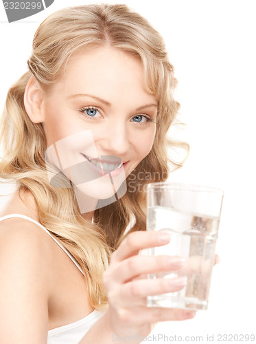Image of beautiful woman with glass of water