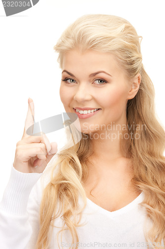 Image of woman with her finger up